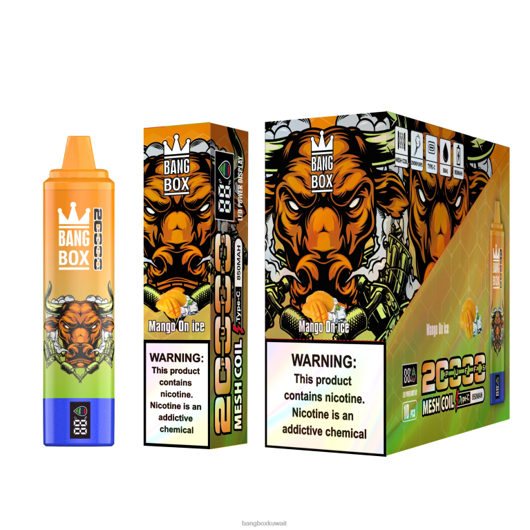 Bang Box Flavors 048Z654 مانجو على الجليد | Bang Box شاشة سمارت 20000 نفخة