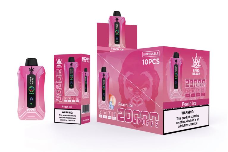 Bang Box Flavors 048Z69 جليد الخوخ | Bang Beach 20000 سحبة فيب شاشة سمارت