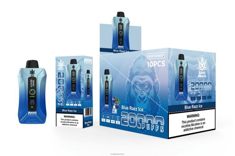 Bang Box Vape 048Z611 الجليد الأزرق | Bang Beach 20000 سحبة فيب شاشة سمارت
