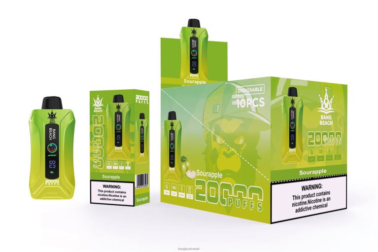 Bang Box Vape 048Z61 التفاح الحامض | Bang Beach 20000 سحبة فيب شاشة سمارت