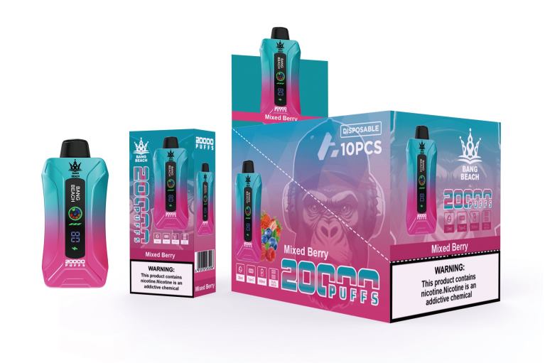 Bang Box Vape Flavors 048Z65 التوت المختلط | Bang Beach 20000 سحبة فيب شاشة سمارت