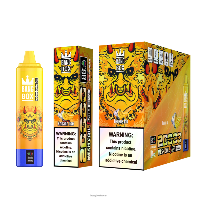Bang Box Vape Price 048Z657 جليد الموز | Bang Box شاشة سمارت 20000 نفخة