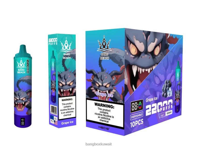 Bang Box Flavors 048Z619 جليد العنب | Bang Beach شاشة سمارت 22000 نفخة