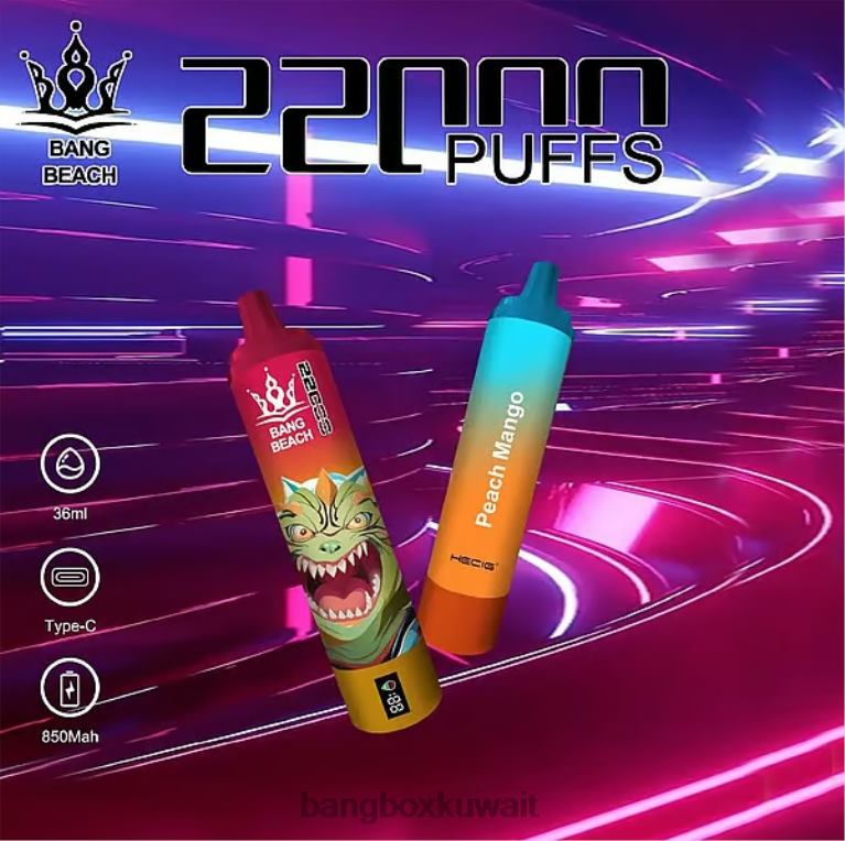 Bang Box Flavors 048Z624 مانجو خوخ | Bang Beach شاشة سمارت 22000 نفخة