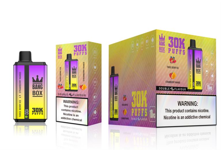 Bang Box Vape Price 048Z667 ثلاثة ثلج توت وفراولة ومانجو | Bang Box 30000 نفخة نكهات مزدوجة