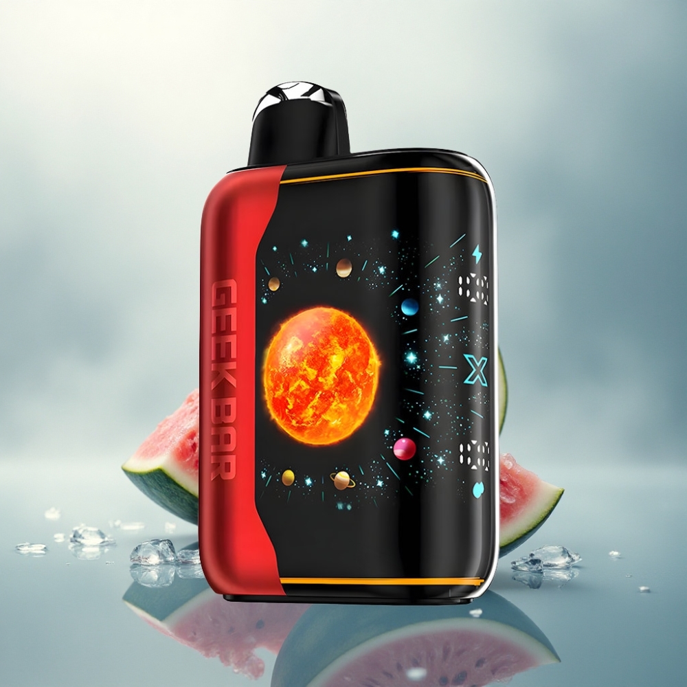 GEEK BAR Platinum Edition 25000 Puffs بطيخ مثلج بشاشة ثلاثية الأبعاد ونسبة نيكوتين 2%