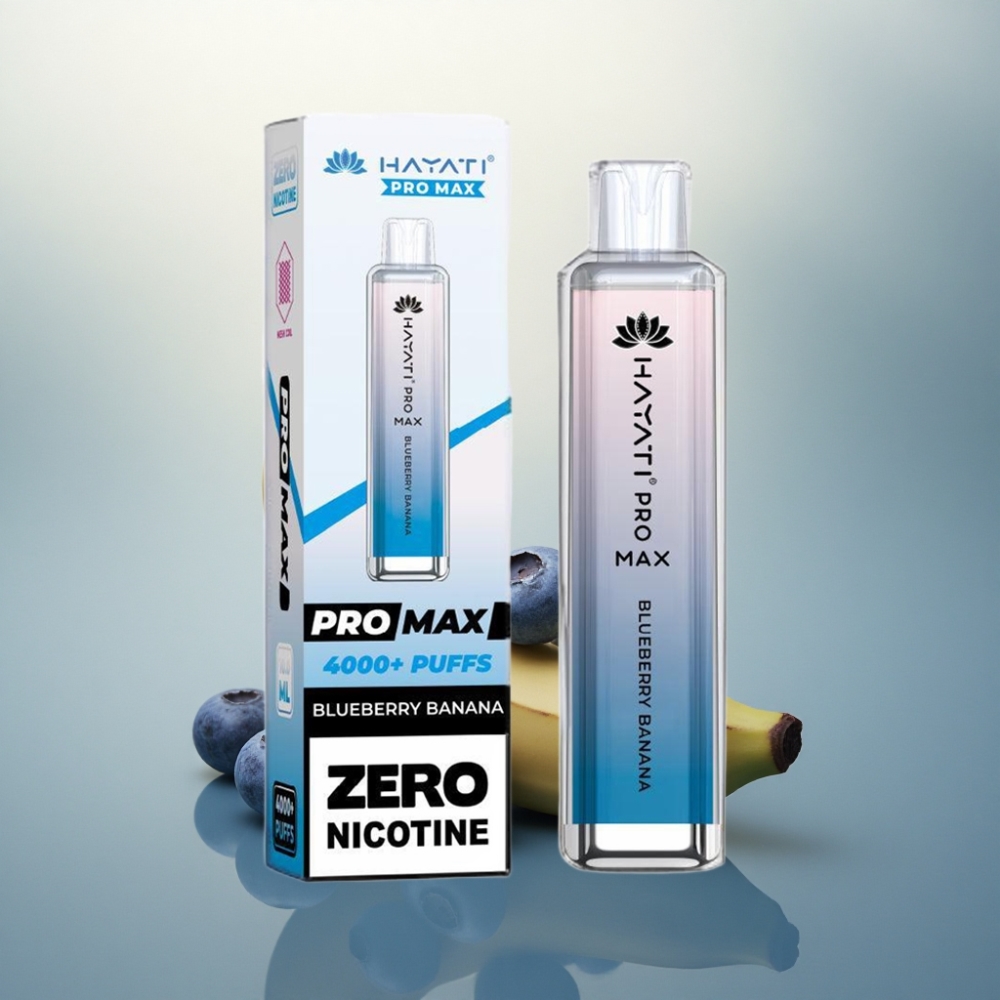 Hayati Pro Max 4000 Puffs التوت الأزرق الموز مع بطارية 1400mAh ونسبة نيكوتين 5%
