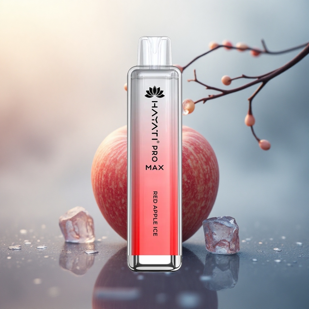 Hayati Pro Max 4000 Puffs تفاحة حمراء مثلجة - 2% نيكوتين - 1400 مللي أمبير