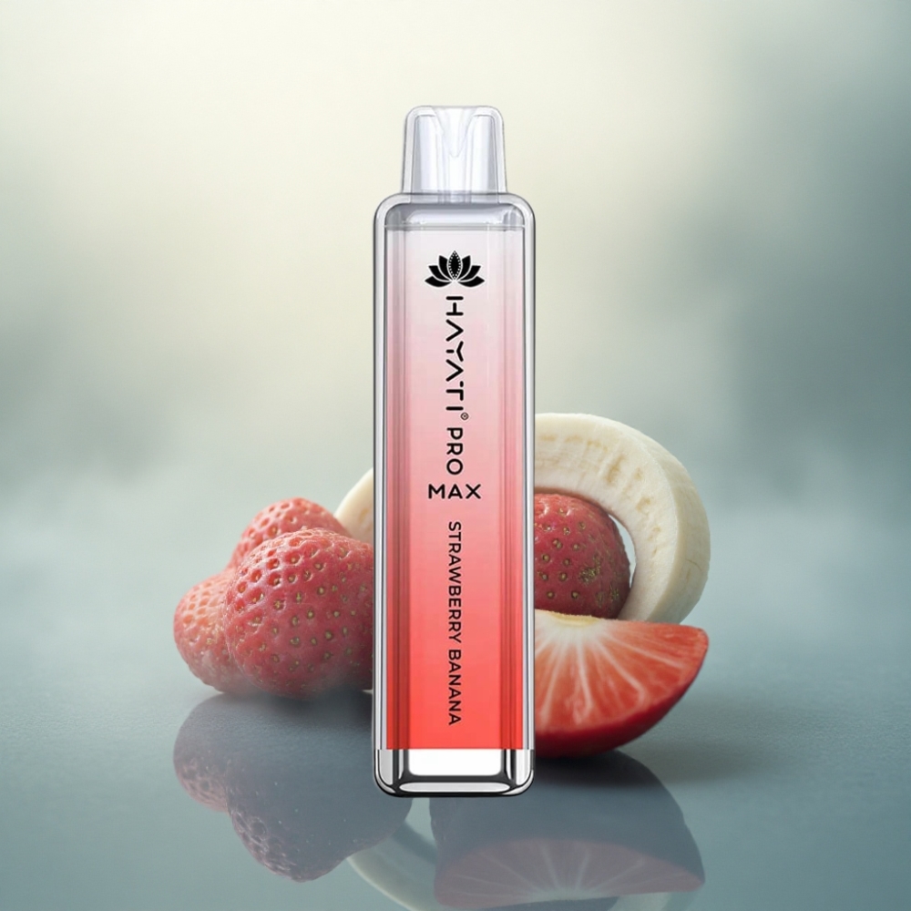 Hayati Pro Max 4000 Puffs فراولة موز مع نيكوتين 5% و بطارية 1400 مللي أمبير