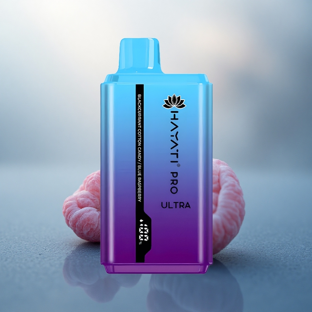 Hayati Pro Ultra 15000 Puffs قطن الحلوى الأسود توت أزرق 12مل 2% نيكوتين