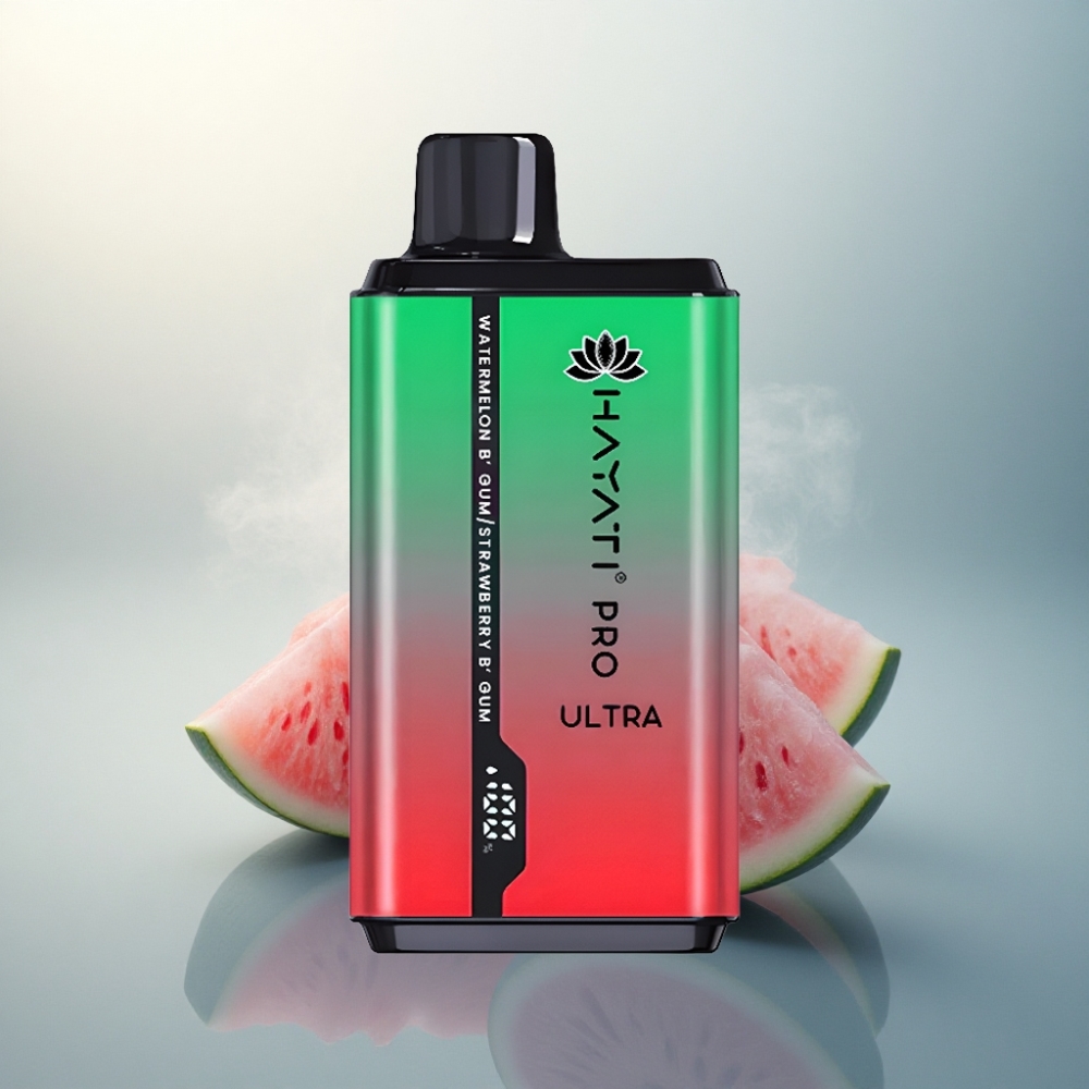 Hayati Pro Ultra 15000 Puffs علكة البطيخ بالفراولة 850mAh 2% نيكوتين