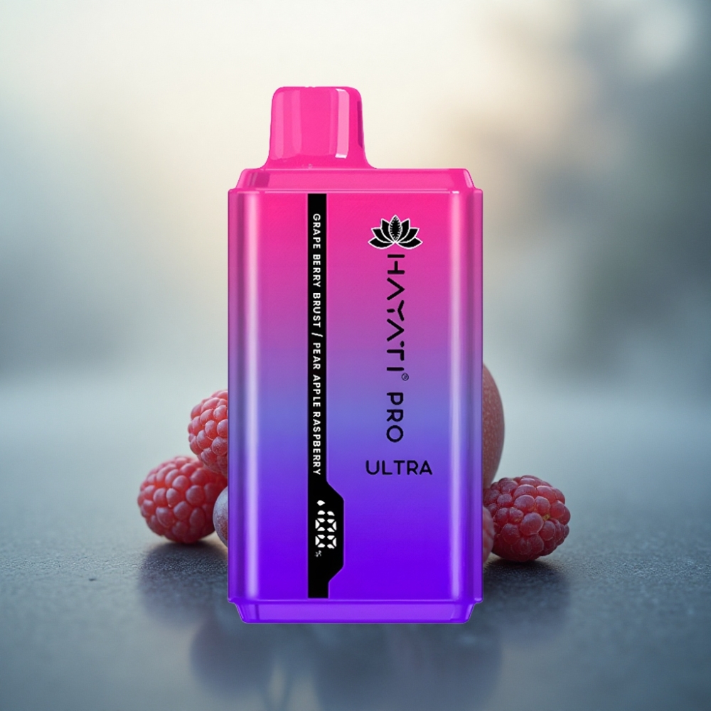Hayati Pro Ultra 15000 Puffs عنب توت فوار كمثرى تفاح توت أحمر 850mAh 2% نيكوتين