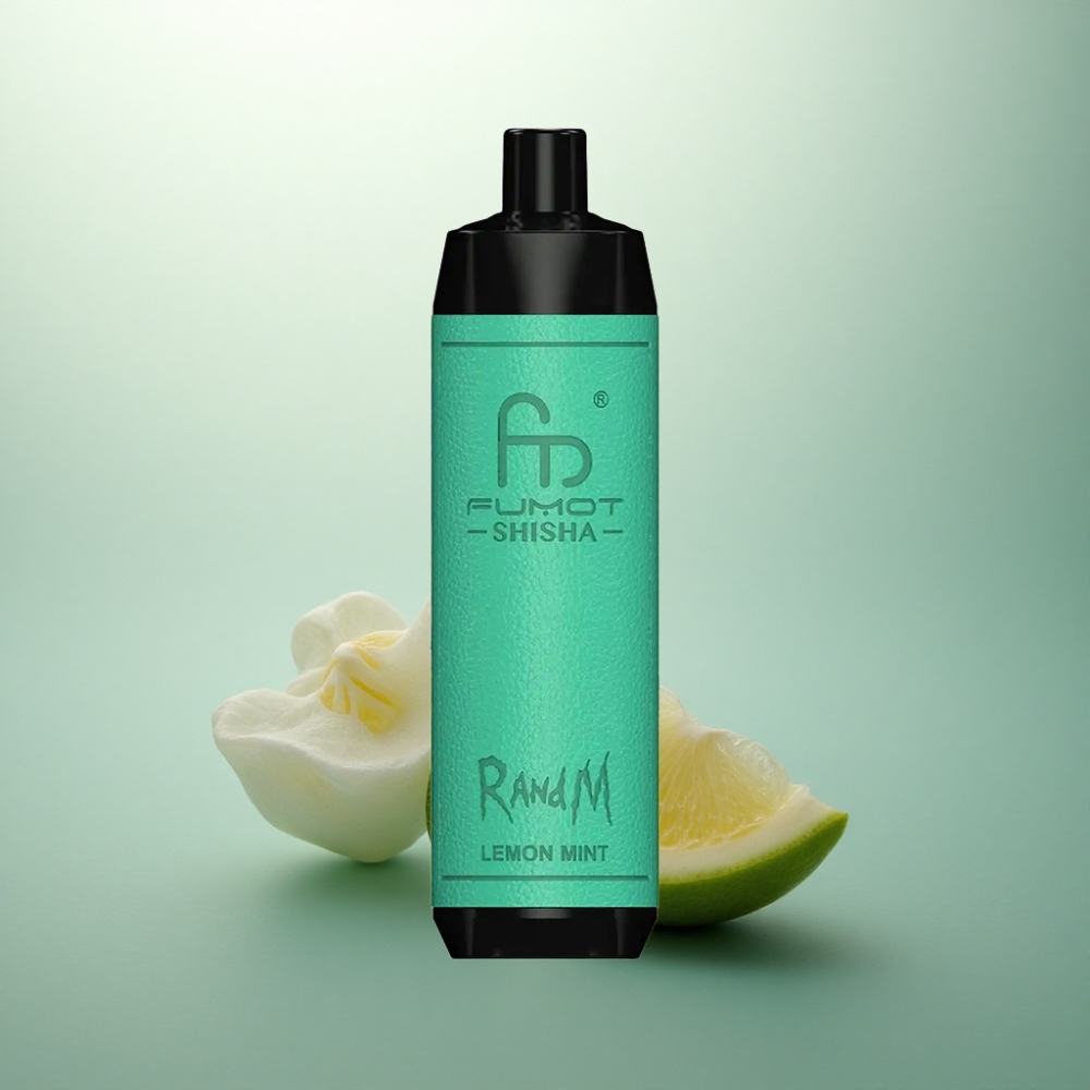 RandM Fumot Shisha 10000 Puffs ليمون نعناع مع 0.5% نيكوتين و 850 مللي أمبير