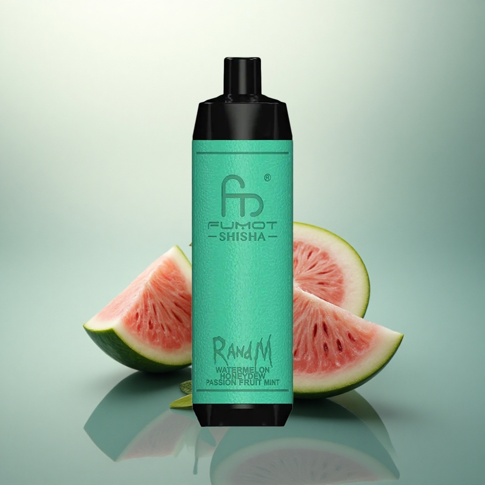 RandM Fumot Shisha 10000 Puffs بطيخ شمام فاكهة العاطفة نعناع 18مل 0.5% نيكوتين