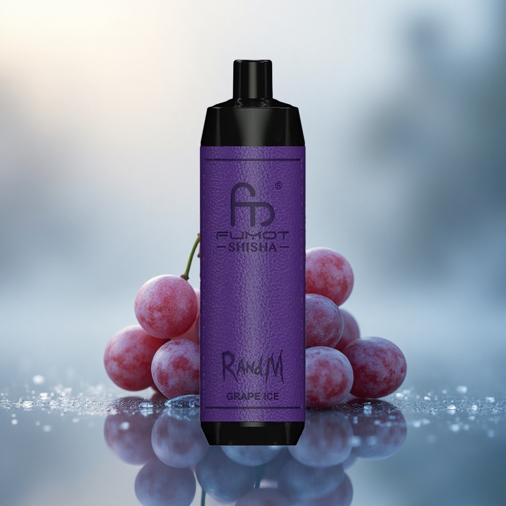RandM Fumot Shisha 10000 Puffs عنب الجليد مع بطارية 850 مللي أمبير ونسبة نيكوتين 0.5%