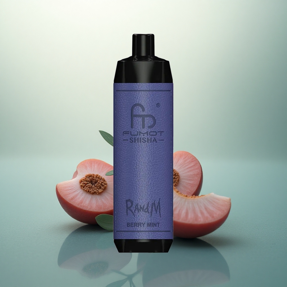 RandM Fumot Shisha 10000 Puffs نعناع التوت مع مؤشر LED و 0.5% نيكوتين