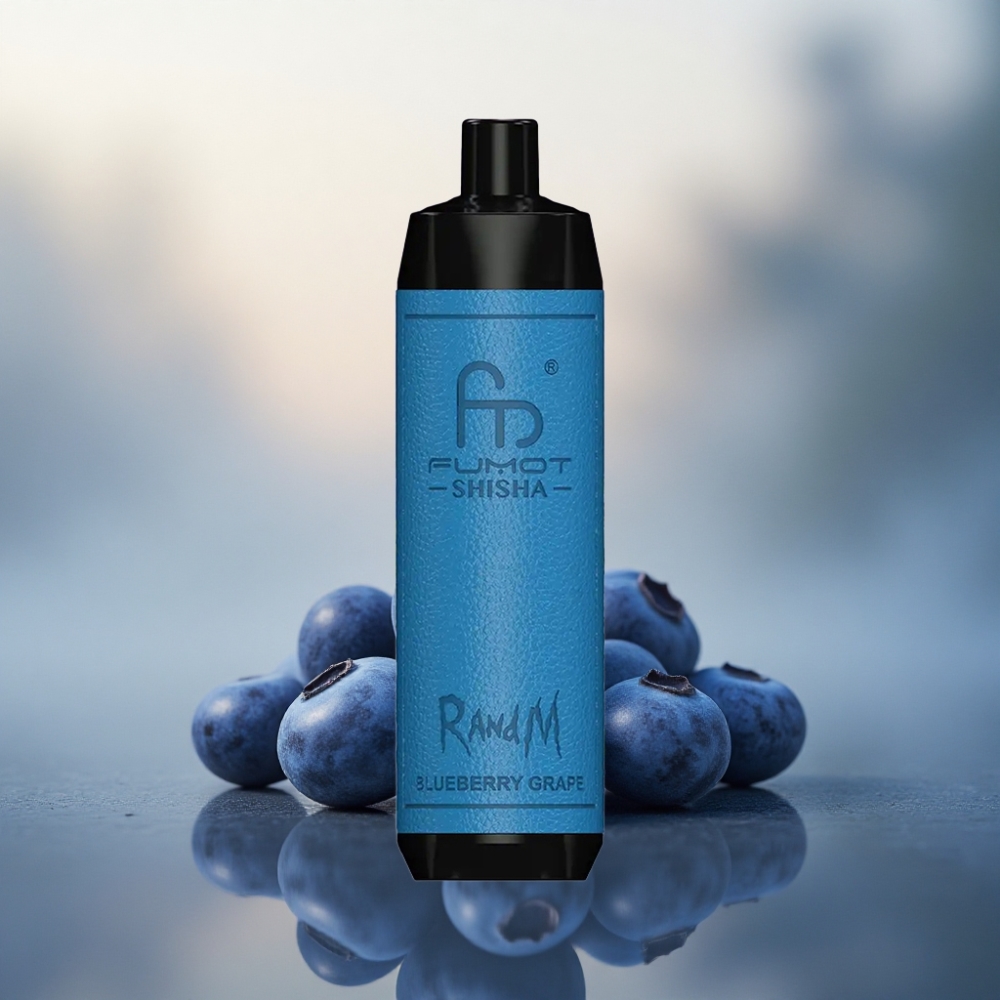 RandM Fumot Shisha 10000 Puffs عنب التوت الأزرق مع مؤشر LED و 0.5% نيكوتين