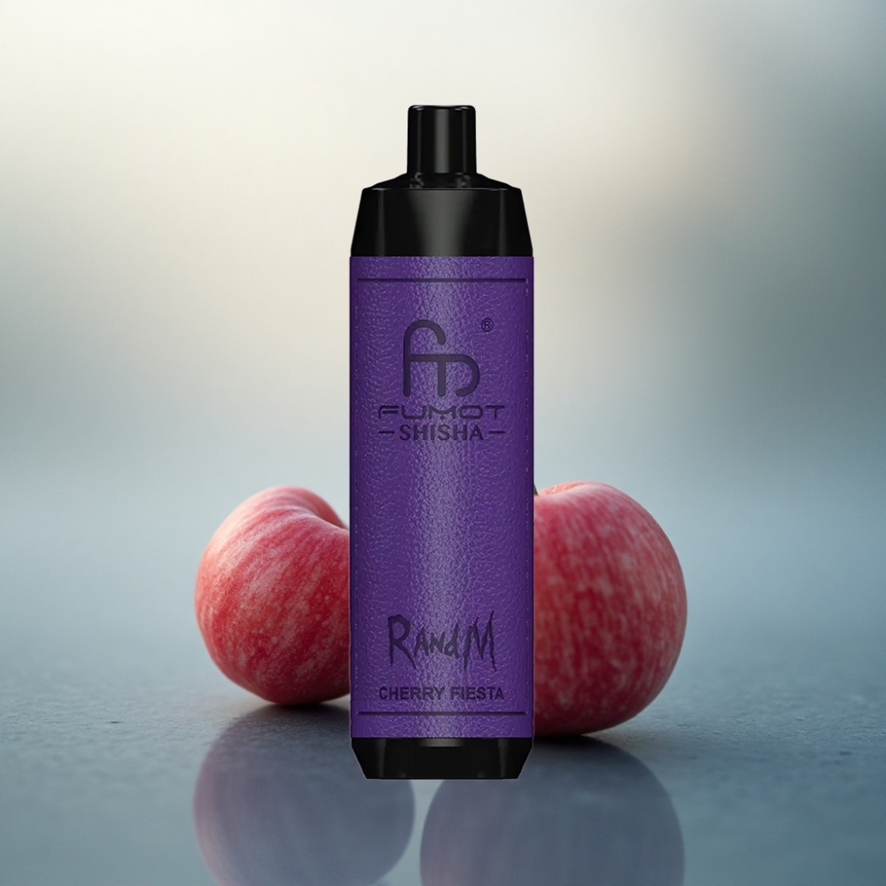 RandM Fumot Shisha 10000 Puffs مهرجان الكرز مع مؤشر LED و 0.5% نيكوتين