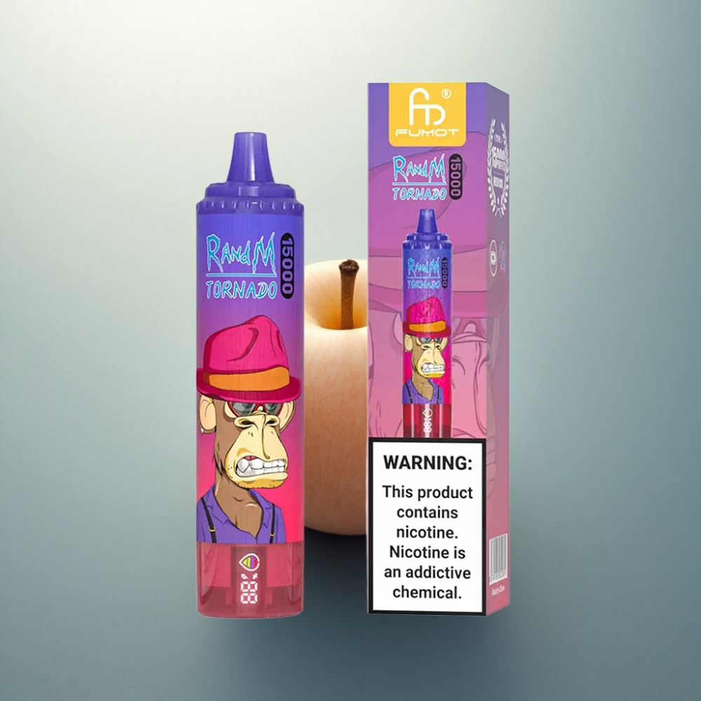 RandM Fumot Tornado 15000 Puffs تفاحة حامضة بشاش 0.9 أوم ونيكوتين 5%