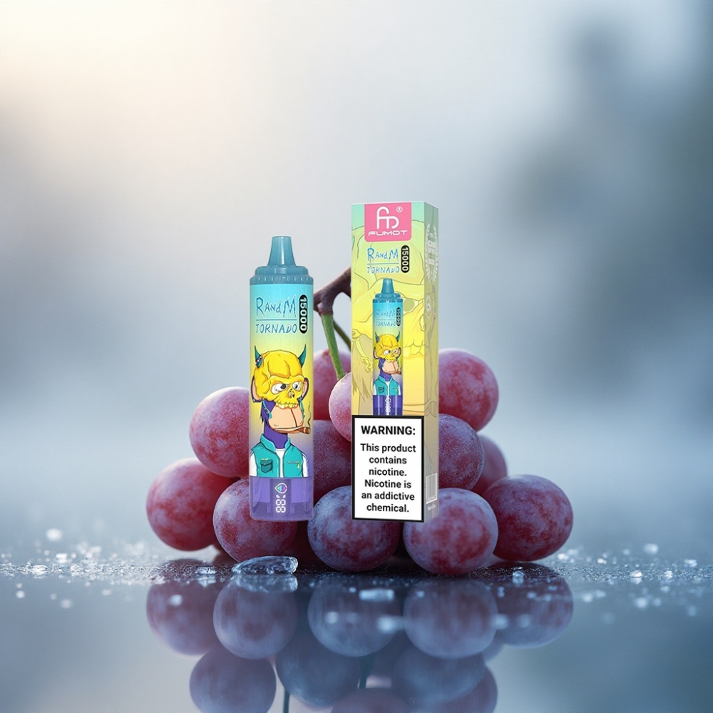 RandM Fumot Tornado 15000 Puffs عنب الجليد 25مل 0.9 أوم