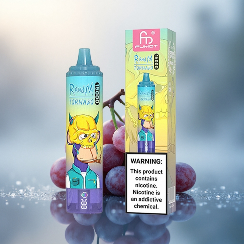 RandM Fumot Tornado 15000 Puffs عنب الجليد 25مل 0.9 أوم
