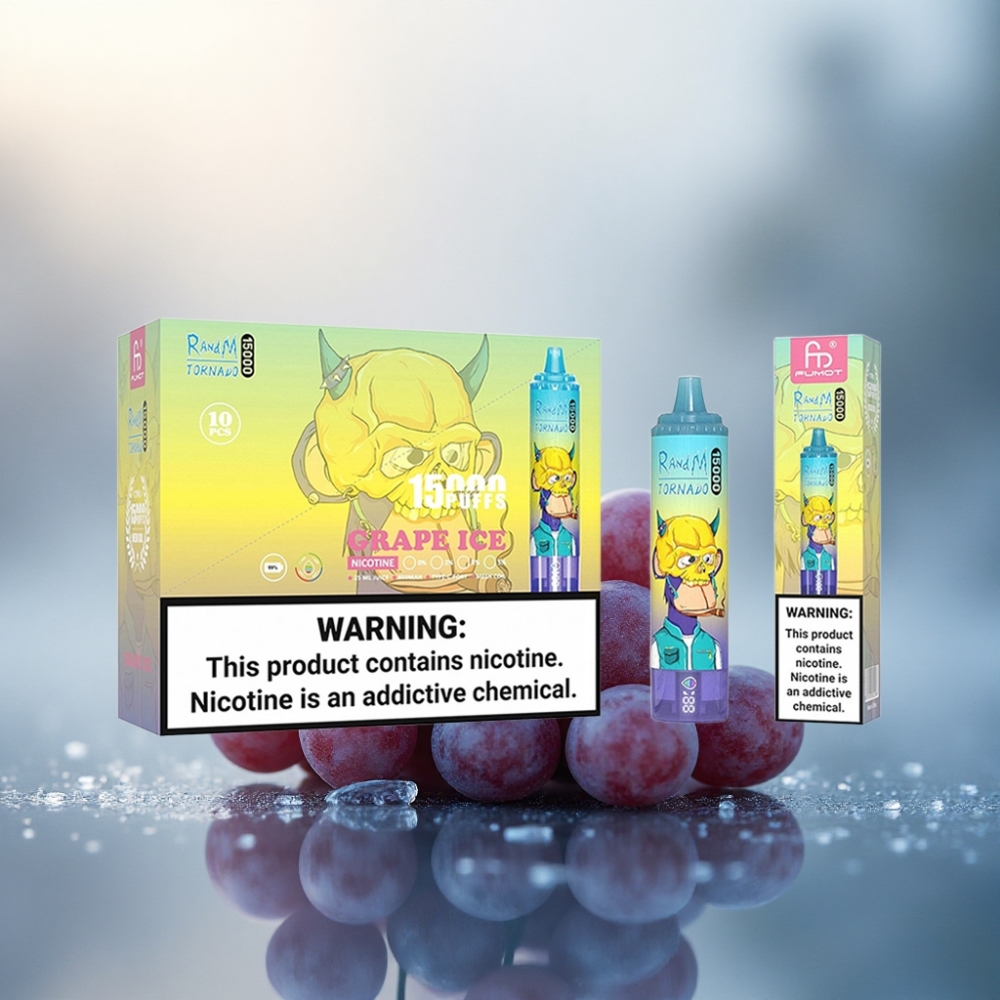 RandM Fumot Tornado 15000 Puffs عنب الجليد 25مل 0.9 أوم