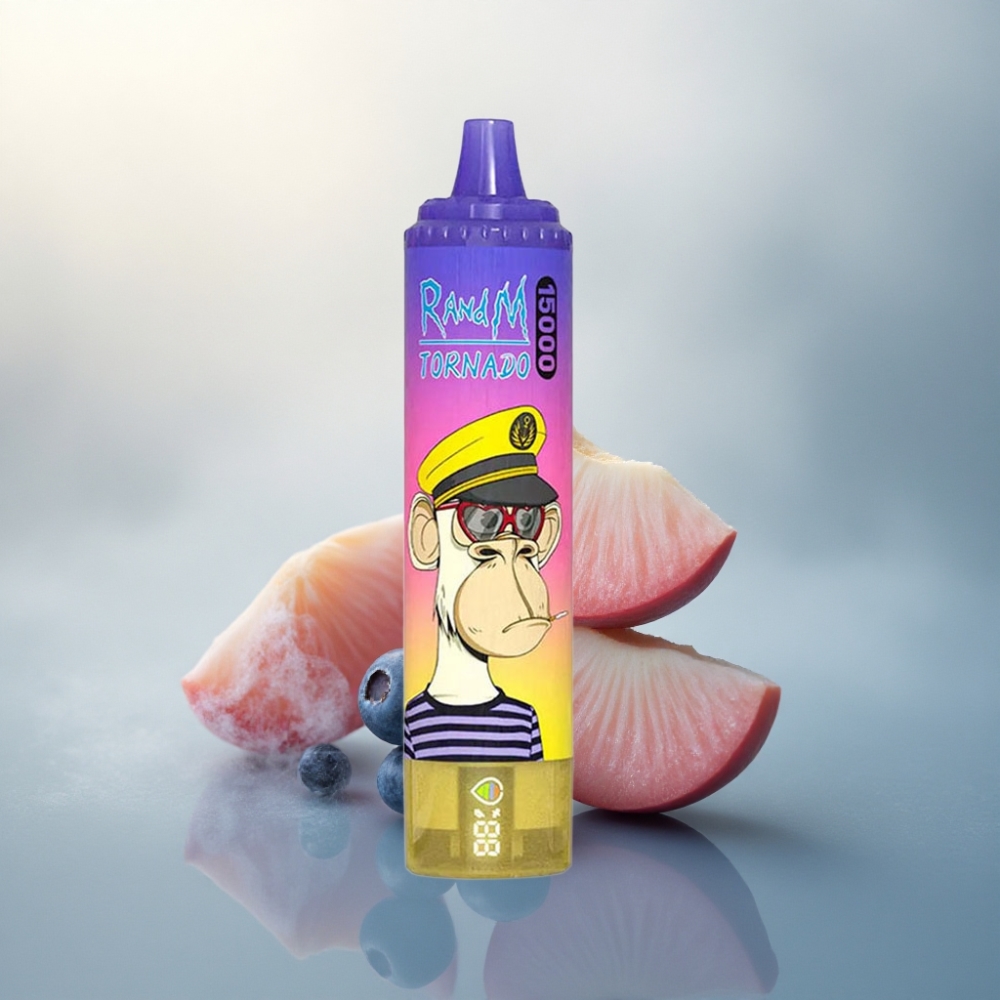 RandM Fumot Tornado 15000 Puffs حلوى الخوخ والتوت الأزرق 25مل 850 مللي أمبير