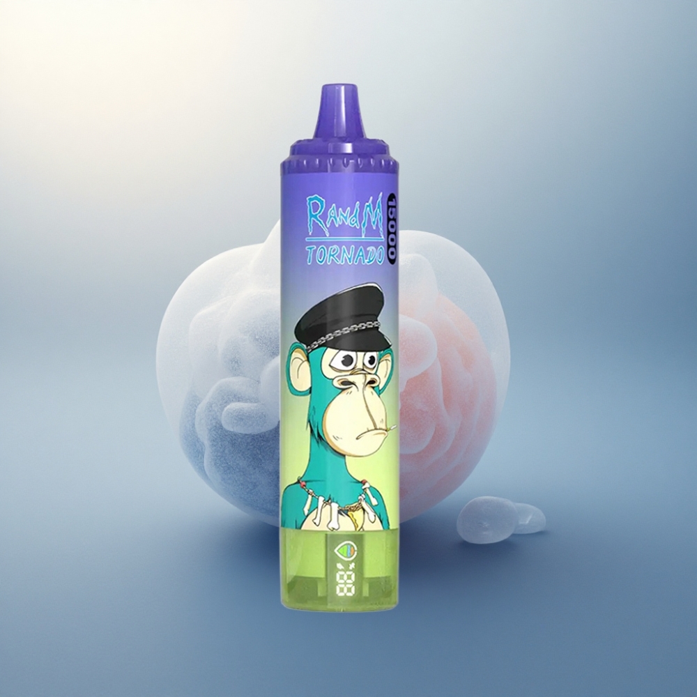 RandM Fumot Tornado 15000 Puffs علكة التوت الأزرق الفقاعية بسعة 25 مل و 850 مللي أمبير