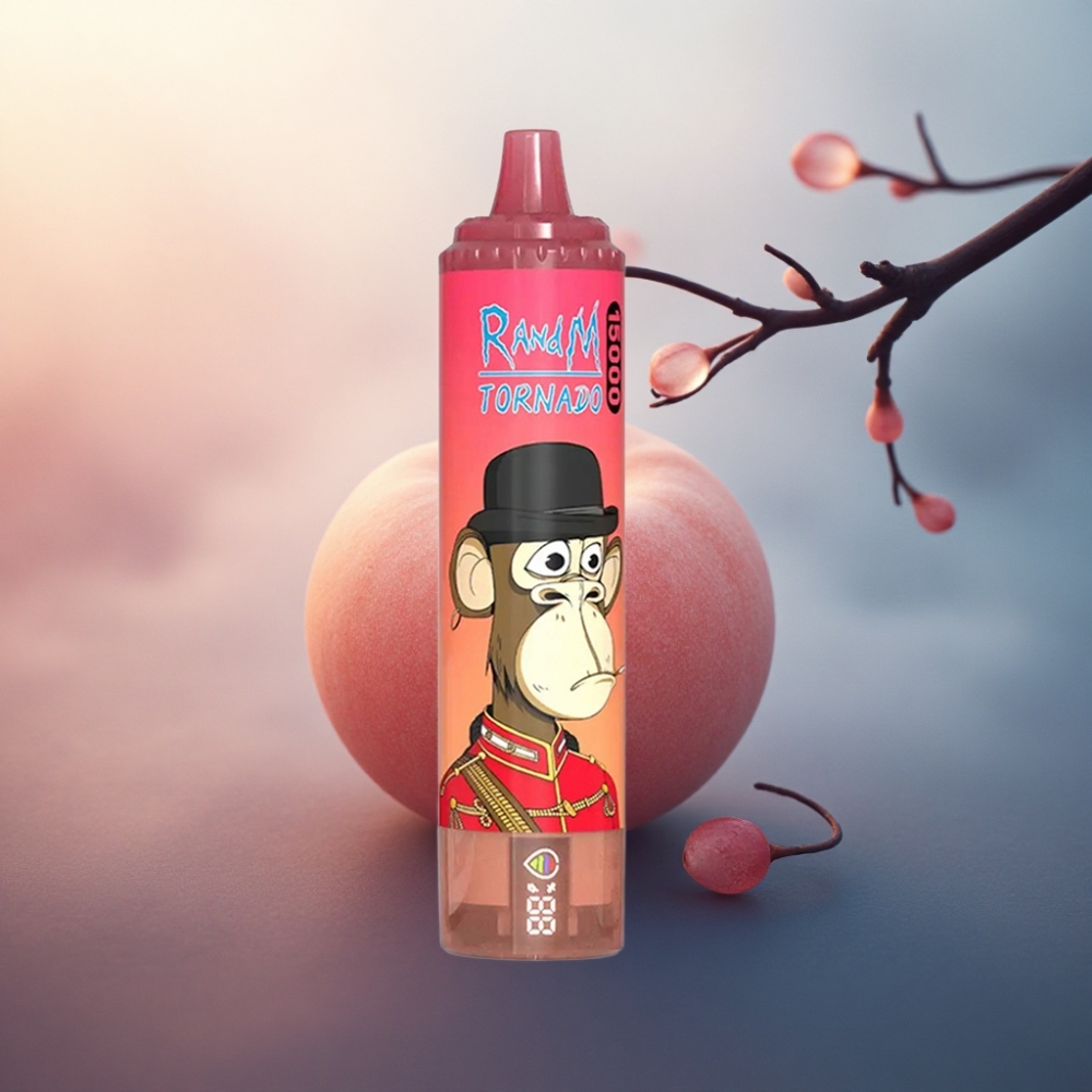 RandM Fumot Tornado 15000 Puffs طاقة الجليد الحمراء بشاشة إل سي دي ونيكوتين 5%