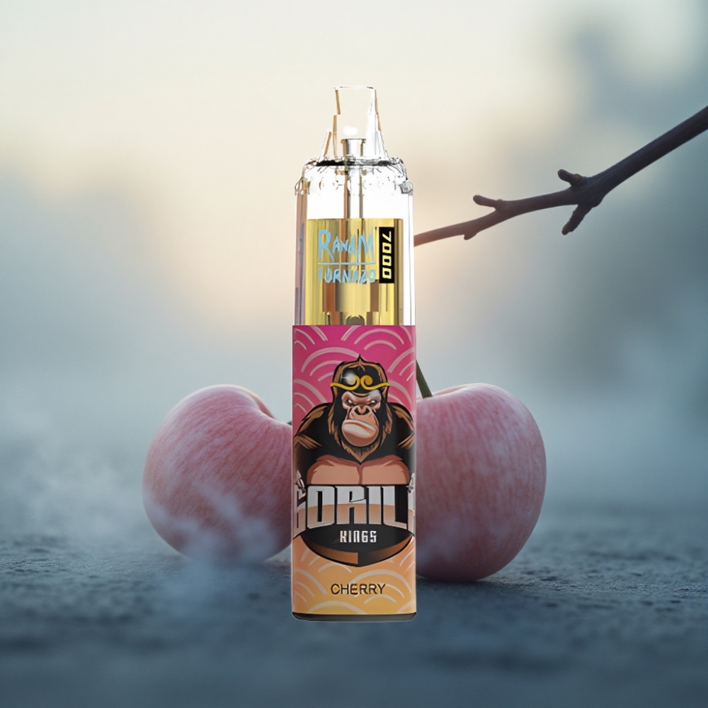 RandM Fumot Tornado 7000 Puffs كرزي مع 14 مل عصير وبطارية 850 مللي أمبير