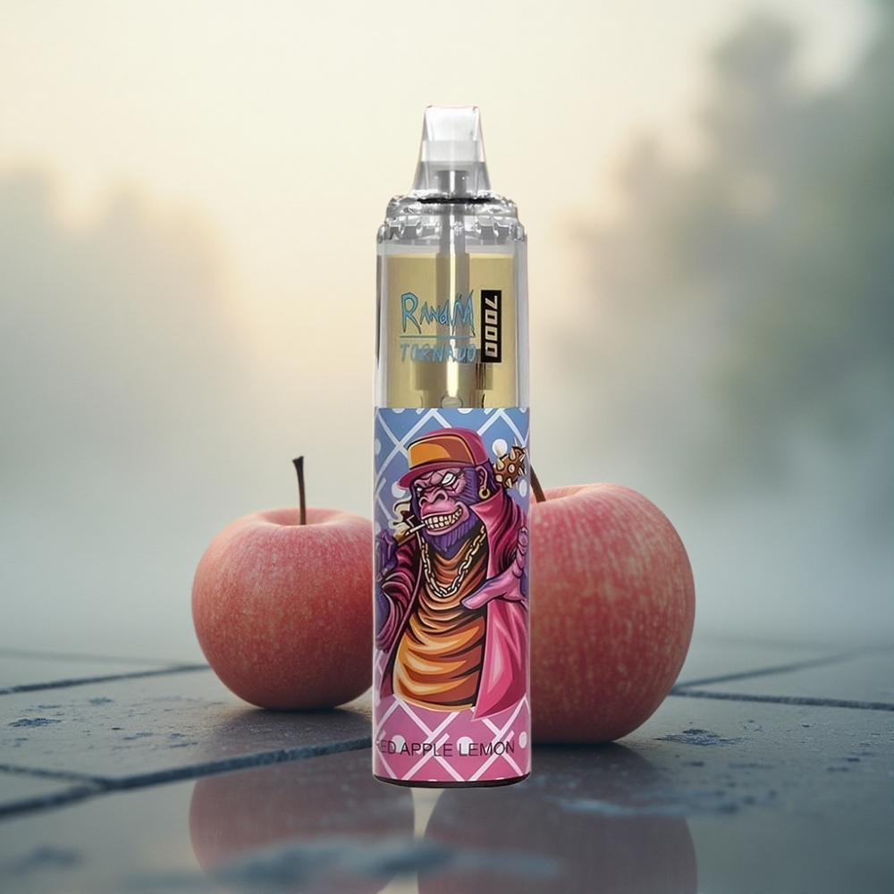 RandM Fumot Tornado 7000 Puffs تفاحة حمراء ليمون مع 14 مل سائل إلكتروني و 850 مللي أمبير