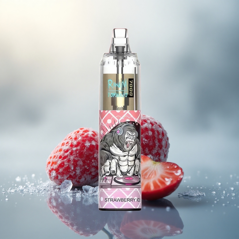 RandM Fumot Tornado 7000 Puffs الفراولة آيس - 14 مل عصير - 850 مللي أمبير