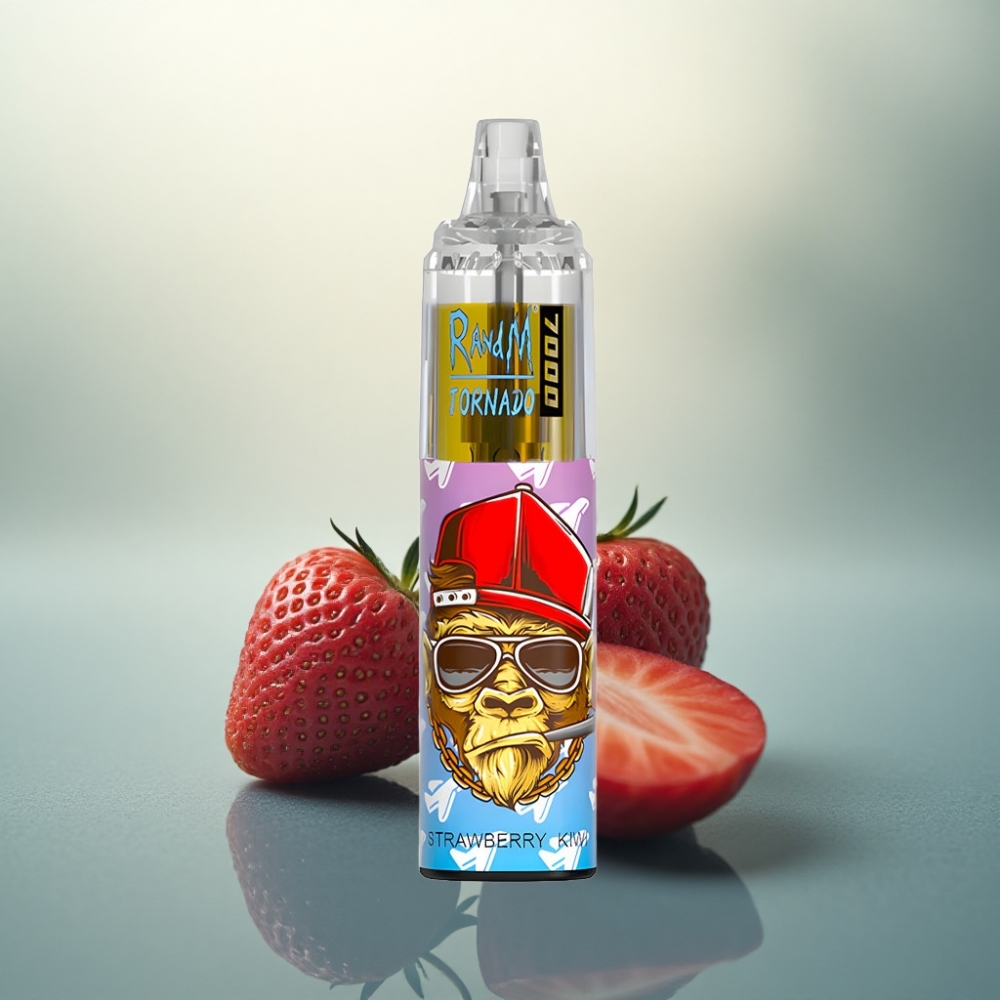 RandM Fumot Tornado 7000 Puffs فراولة كيوي 14 مل نوع-سي 850 مللي أمبير