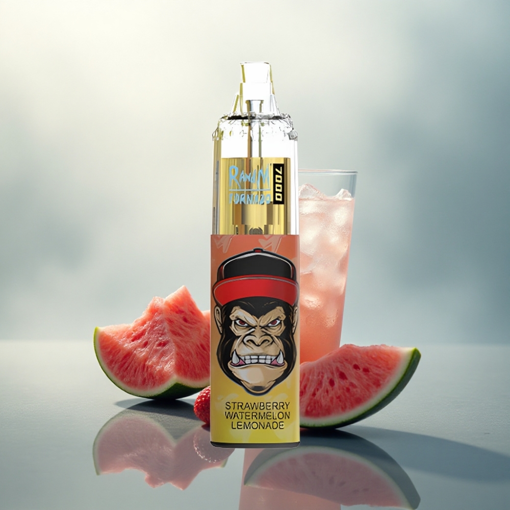 RandM Fumot Tornado 7000 Puffs عصير الليمون بالفراولة والبطيخ مع 5% نيكوتين و850 مللي أمبير