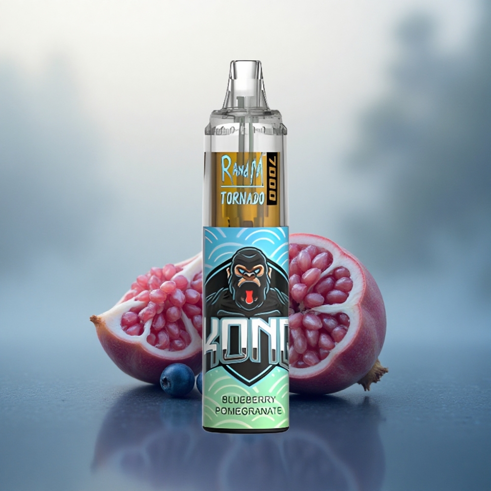 RandM Fumot Tornado 7000 Puffs عنب الرمان مع شبكة 850 مللي أمبير وبطارية 14 مللي