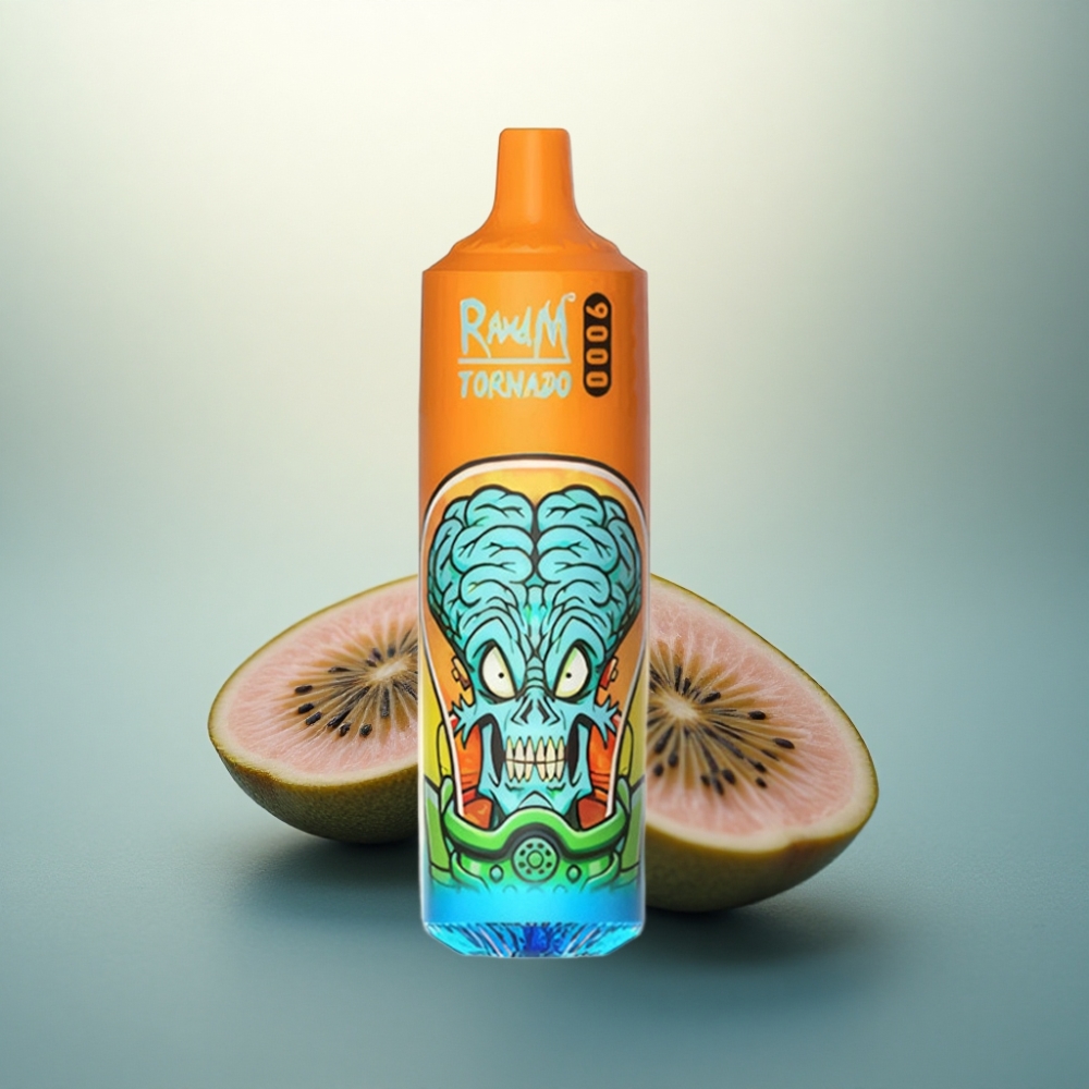 RandM Fumot Tornado 9000 Puffs كيوي باشن فروت جوافة مع بطارية 850 مللي أمبير وعصير 18 مل
