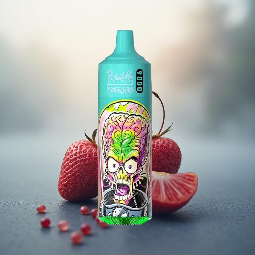 RandM Fumot Tornado 9000 Puffs فراولة رمان 850 ملي أمبير 18 مل