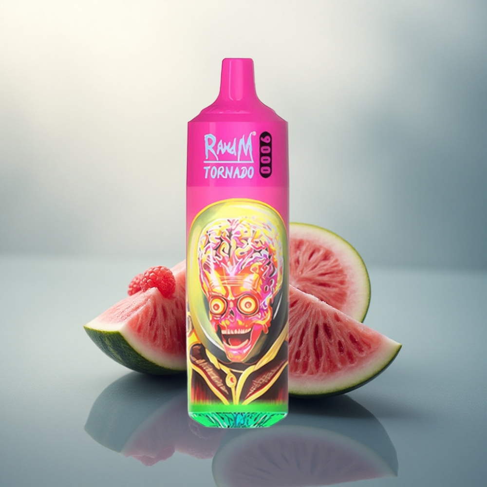 RandM Fumot Tornado 9000 Puffs توت الماء مع رقاقة شبكية وبطارية 850 مللي أمبير