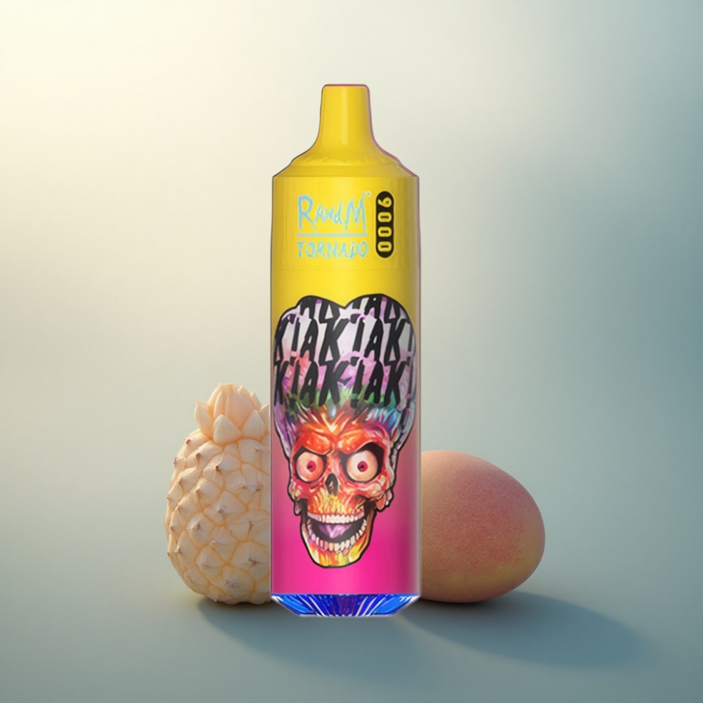 RandM Fumot Tornado 9000 Puffs مانجو خوخي أناناس مع بطارية 850 مللي أمبير وشاشة RGB