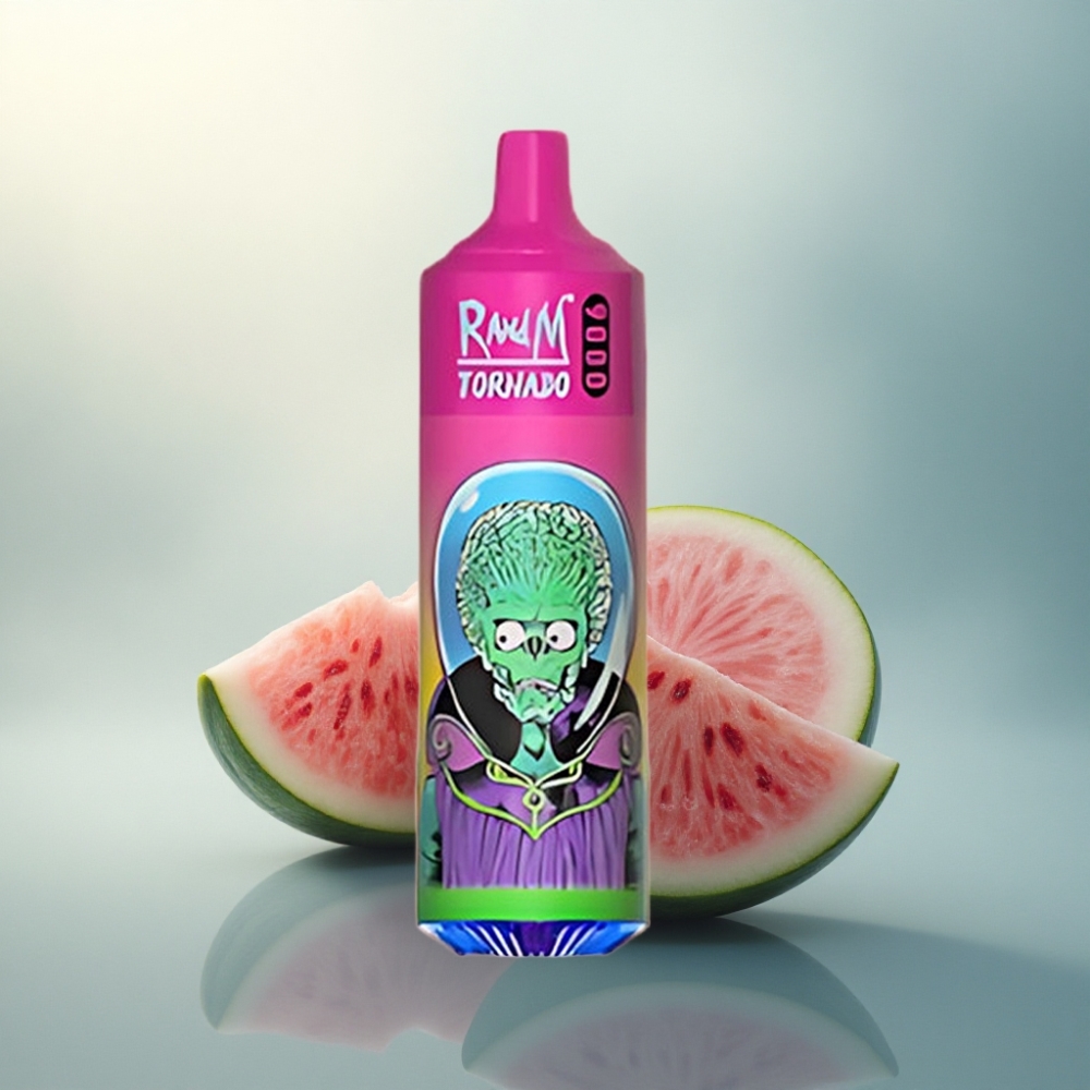 RandM Fumot Tornado 9000 Puffs علكة بطيخ فقاعية بملفات شبكية وبطارية ٨٥٠ مللي أمبير