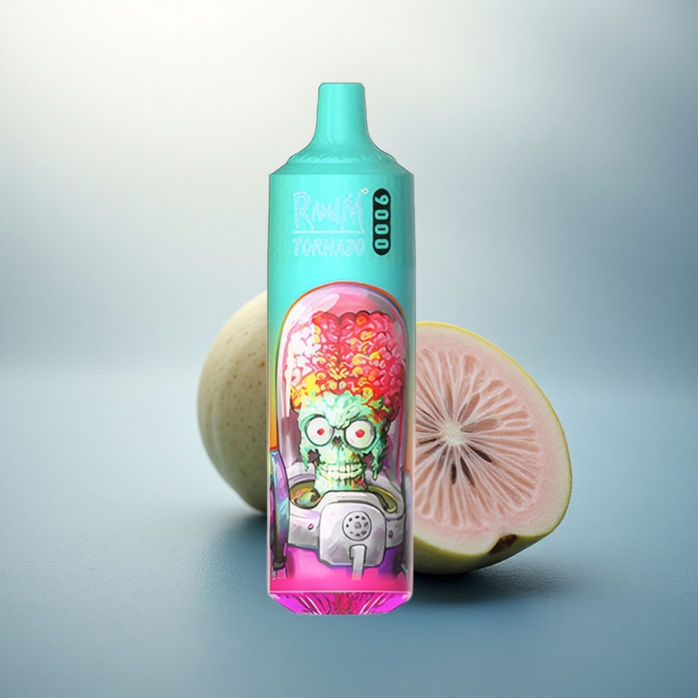 RandM Fumot Tornado 9000 Puffs جوافة مثلج بشاشة RGB وبطارية 850 مللي أمبير