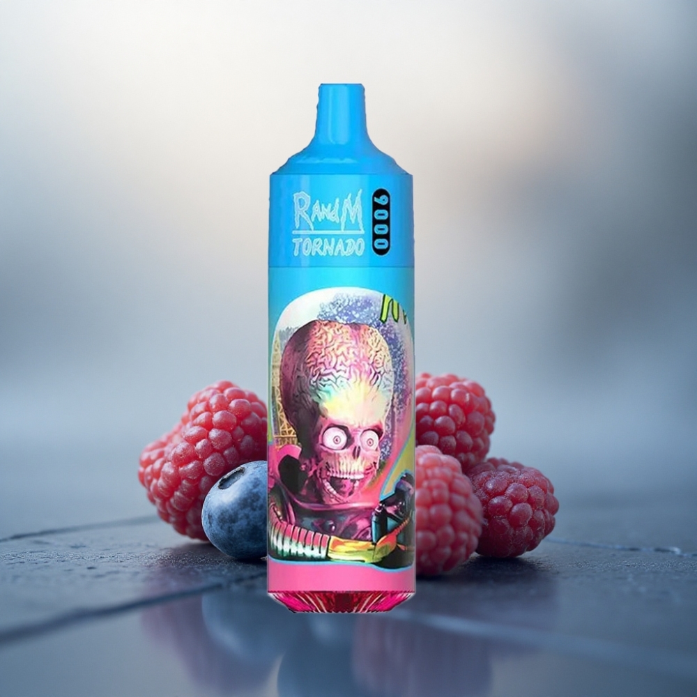 RandM Fumot Tornado 9000 Puffs توت أزرق حامض التوت مع شاشة RGB وبطارية 850 مللي أمبير