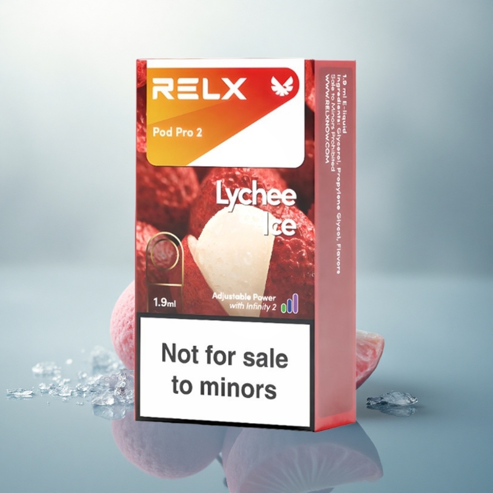 Relx Pod Pro 2 Vape Device ليتشي آيس 0 ملجم/مل 1.9 مل 3 أوضاع (5.5 واط، 6.5 واط، 8 واط)