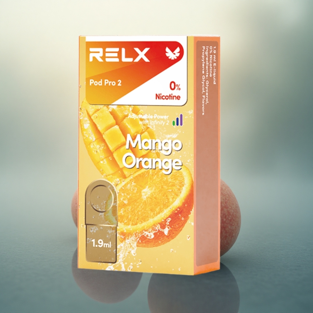 Relx Pod Pro 2 Vape Device مانجو أورانج 0 ملغ/مل 1.9 مل 6.5 واط