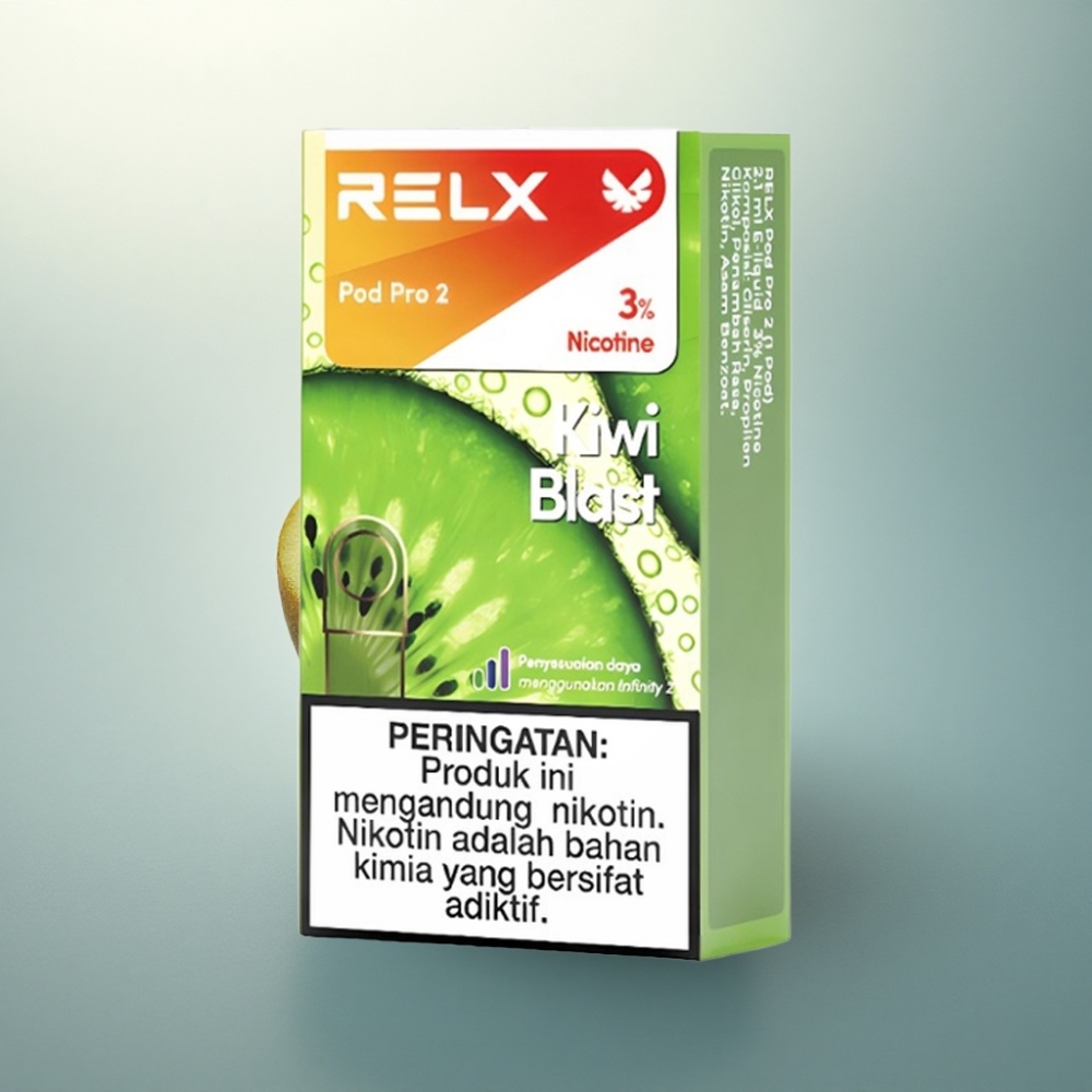 Relx Pod Pro 2 Vape Device انفجار الكيوي 30 ملغ/مل نيكوتين، 1.9 مل، 3 أوضاع ضبط: إيكو (5.5 واط)، سموث (6.5 واط)، بوست (8 واط)
