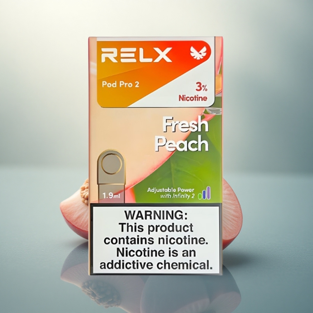 Relx Pod Pro 2 Vape Device عصير الخوخ الطازج 30 ملغم/مل (1.9 مل، 5.5 واط، 6.5 واط، 8 واط)